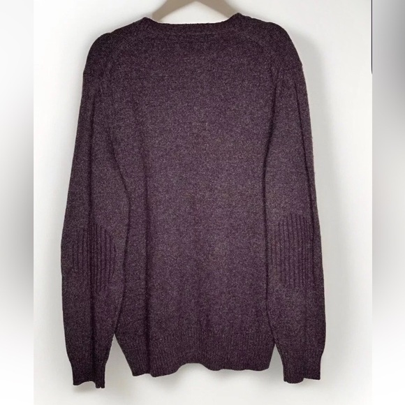 Wool Men’s XL V Crew Neck Pullover Sweater Plum Sweatshirt EUC Joseph Abboud - Picture 3 of 10